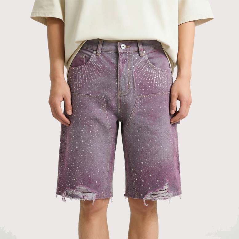 Light-Wash Mid-Rise Denim Shorts