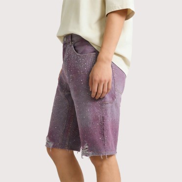 Light-Wash Mid-Rise Denim Shorts