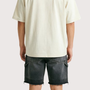 Two-Tone Paneled High-Street Denim Shorts