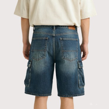 Mid-Rise Straight-Leg Cotton Shorts
