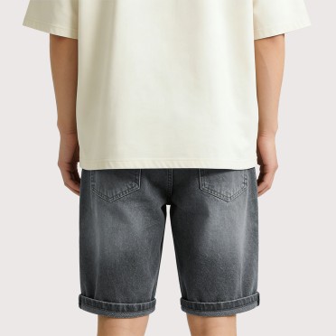 Men's Straight-Leg Loose-Fit Denim Shorts