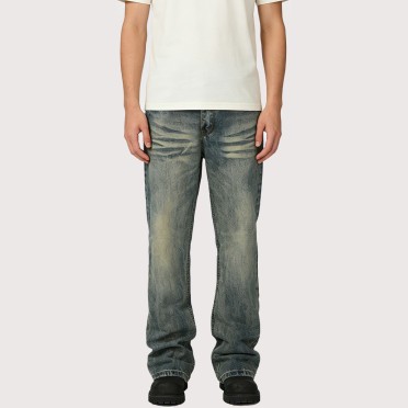 Retro Mid-Rise Denim Trousers