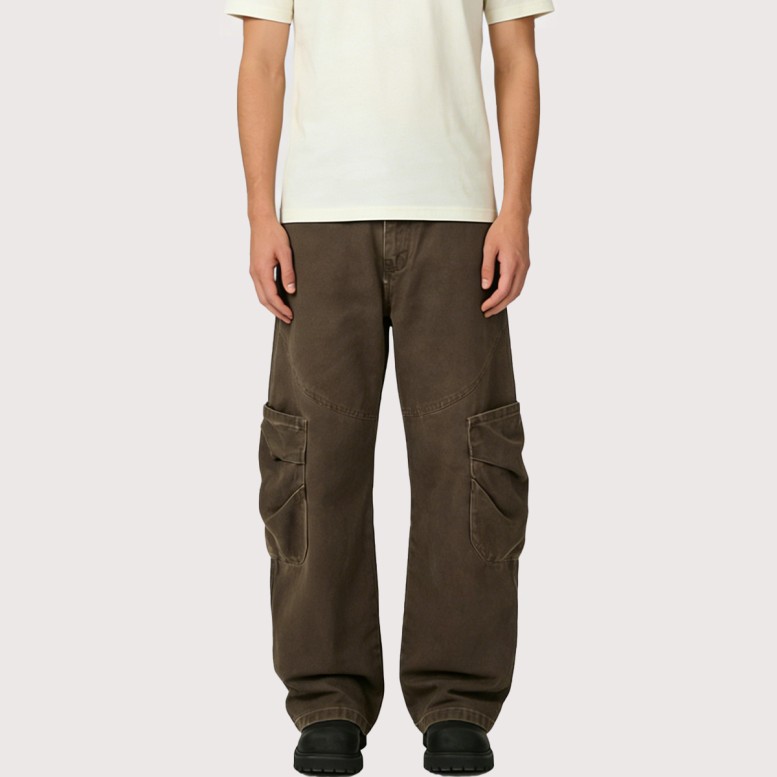 Large-Pocket Patchwork Cargo Pants