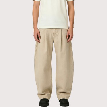 Khaki Pleated Casual Trousers