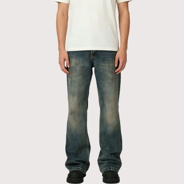 Fresh-Look Washed Straight-Leg Men's Trousers
