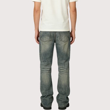 Retro Mid-Rise Denim Trousers