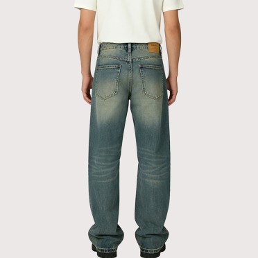 High-Density Loose-Fit Mid-Rise Denim Trousers