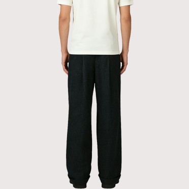 Drapey Loose-Fit Trousers with Multiple Pleats