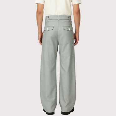 Men's High-Waisted A-Line Trousers with Five Buttons