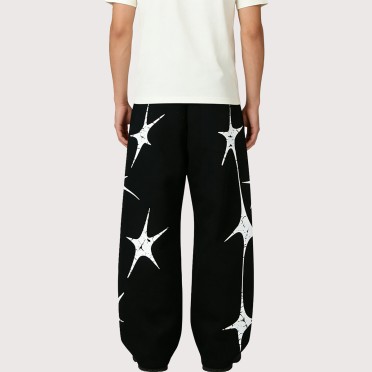 Printed Drawstring Casual Trousers