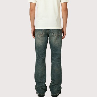 Fresh-Look Washed Straight-Leg Men's Trousers