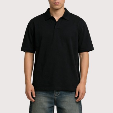 Heavyweight Casual Short-Sleeve Shirt with Epaulette Design