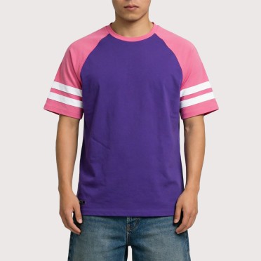 High-Quality Raglan-Sleeve Spliced Athletic T-Shirt