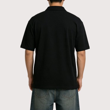 Heavyweight Casual Short-Sleeve Shirt with Epaulette Design