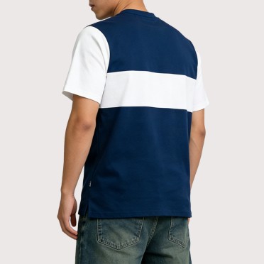 Color-block Stretchy Breathable Short-Sleeve Top