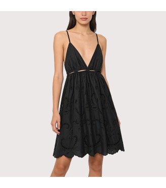 Retro hollowed-out embroidered dress