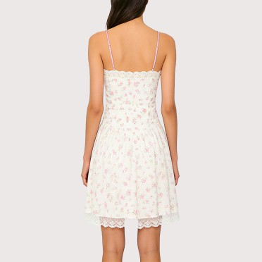 Lace Embroidered Floral Slip Dress