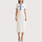 Chic Denim-Paneled Knit Dress