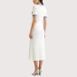 Chic Denim-Paneled Knit Dress