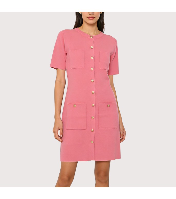 Chic Knitted Button Dress