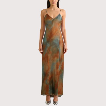 Textured Print Sleeveless A-line Dress
