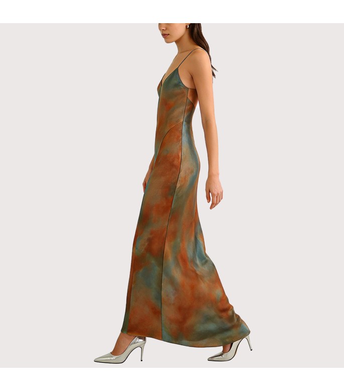 Textured Print Sleeveless A-line Dress