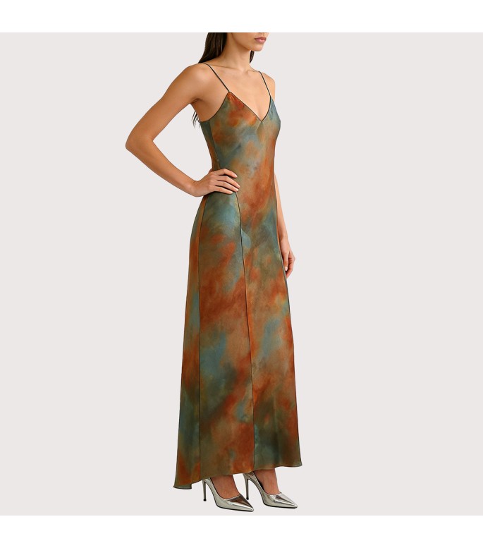 Textured Print Sleeveless A-line Dress