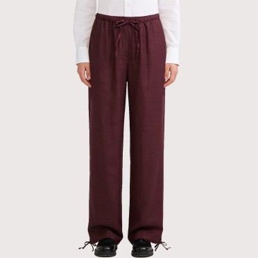 Loose-fitting elastic waistband lantern pants