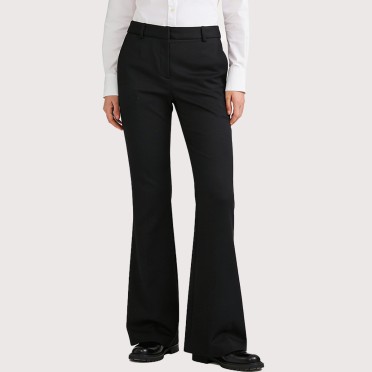 Low-rise loose flared trousers