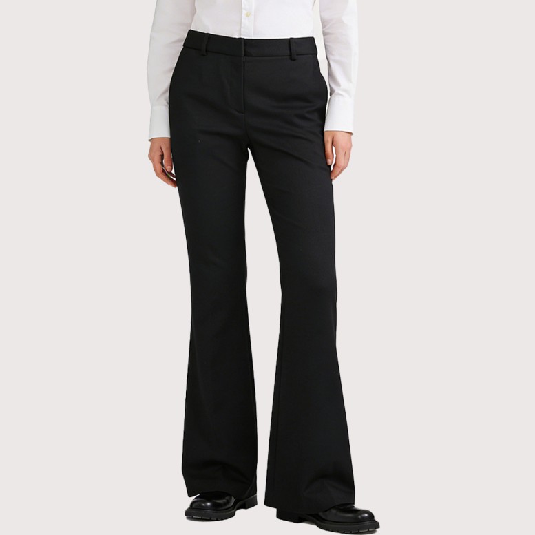 Low-rise loose flared trousers