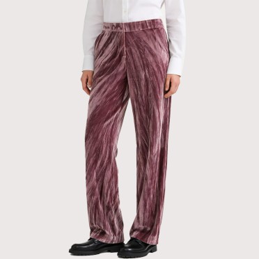 Pink high-waisted straight-leg trousers