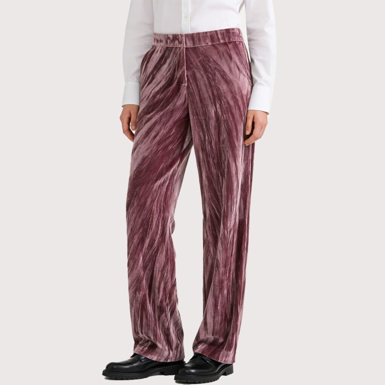Pink high-waisted straight-leg trousers