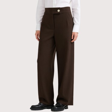 Retro high-waisted straight leg trousers