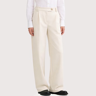 High-waisted wide-leg trousers