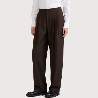 Pleated wide-leg trousers