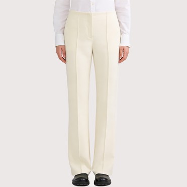 Ribbed high-waisted flared trousers