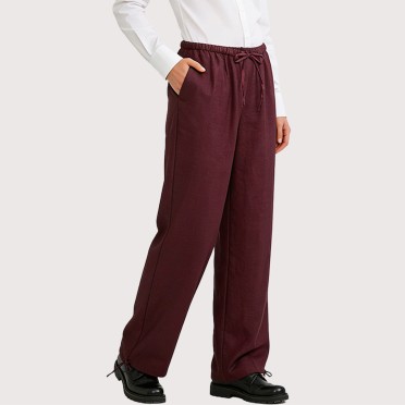 Loose-fitting elastic waistband lantern pants