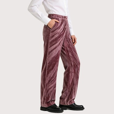Pink high-waisted straight-leg trousers