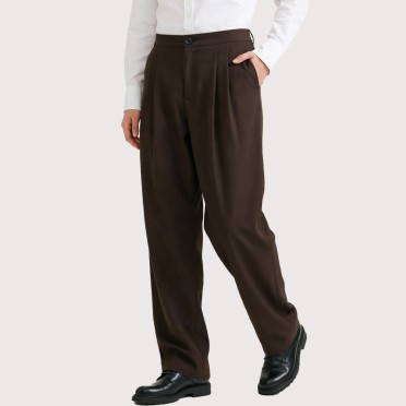 Pleated wide-leg trousers