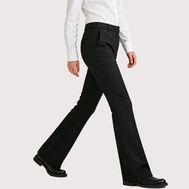 Low-rise loose flared trousers