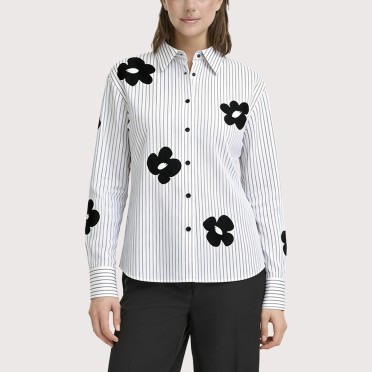 Sweet printed striped women's shirt