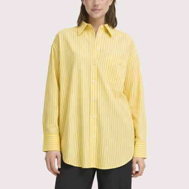 British style striped loose shirt