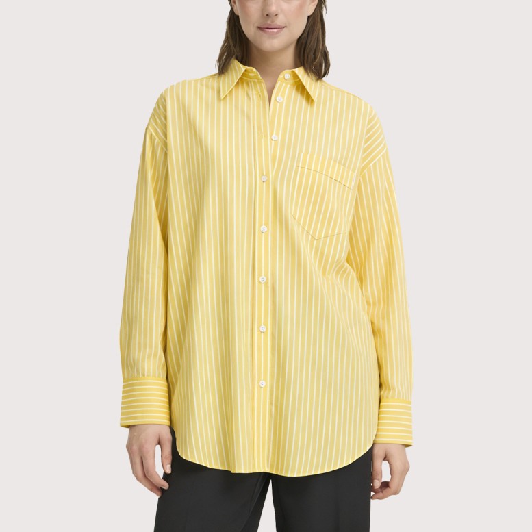 British style striped loose shirt