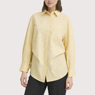 Retro-style striped long-sleeved shirt