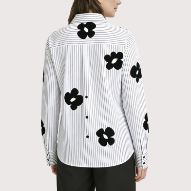 Sweet printed striped women's shirt