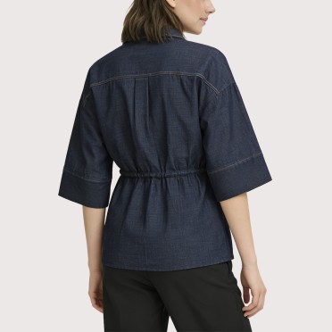 Collared Long-Sleeved Decorated Shirt