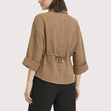 Draped bow collar shirt