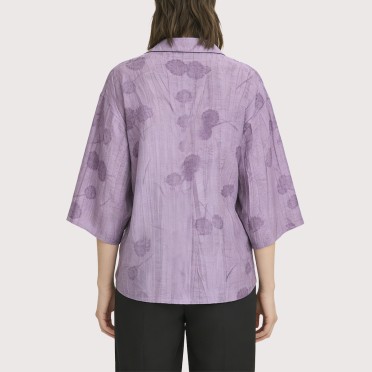 Printed jacquard loose-fitting shirt