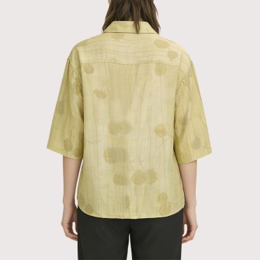 Green Printed jacquard loose-fitting shirt