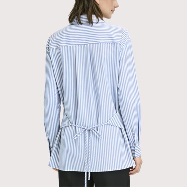 Women's striped twisted front blouse